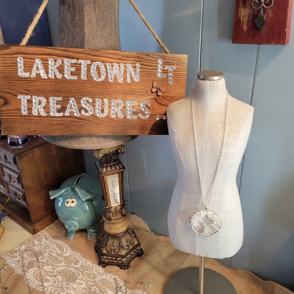 NWT beautiful handcrafted opaline quartz tree of life necklace silver ton - Picture 6 of 9